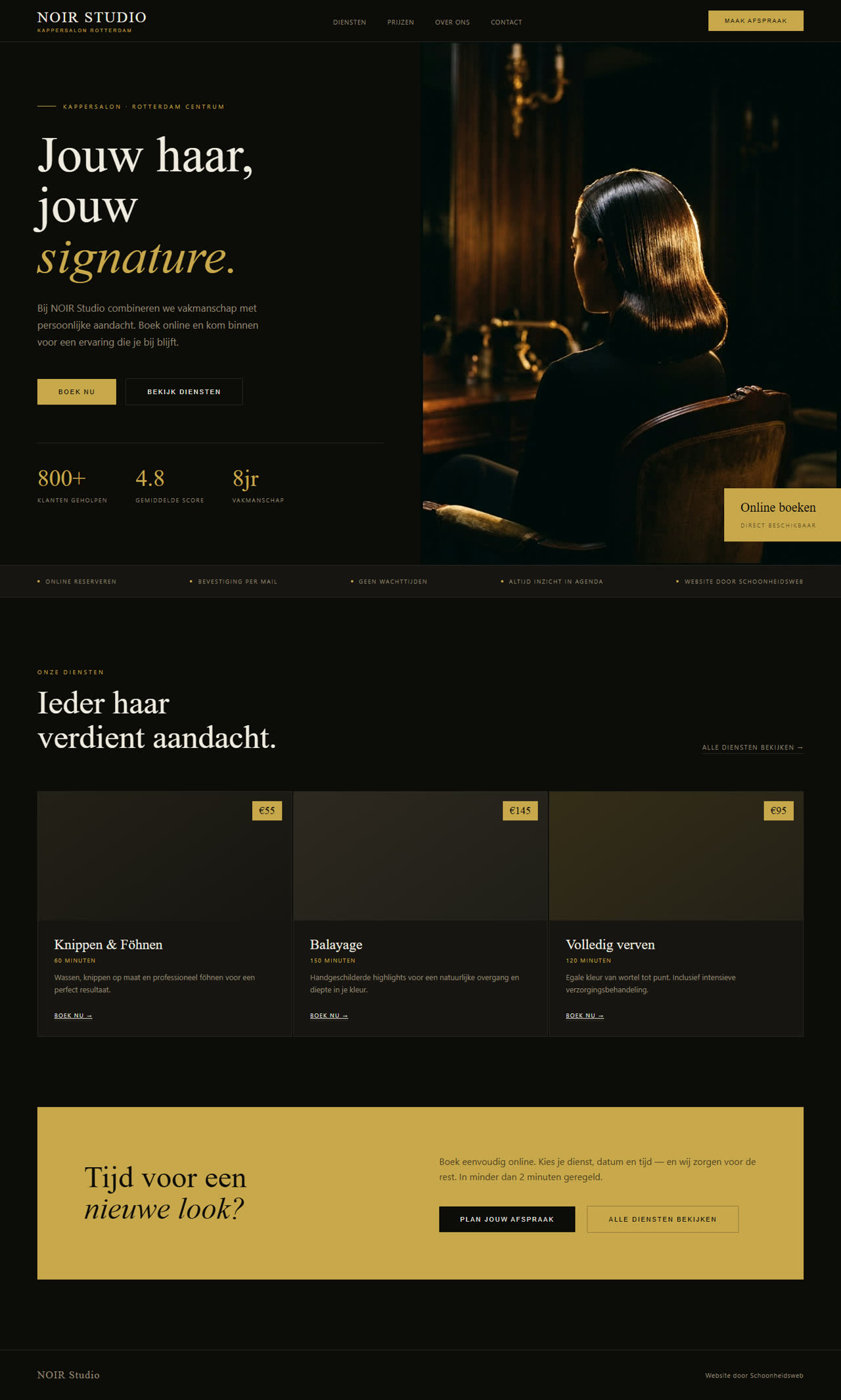 Homepage design: NOIR Studio